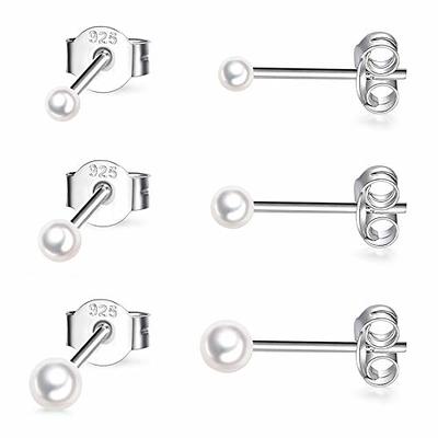 Sterling Silver Round & Heart CZ And 5mm Ball Set of 3 Stud Earrings |  H.Samuel