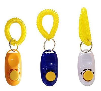 1pc Light Blue Plastic Pet Training Clicker With Wristband, Sound Keychain  Dog Whistle, Large Button Pet Behavior Training Device
