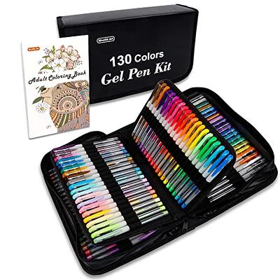 Color Gel Pen Set 100 Count for Adult Coloring Scrapbooking Doodling Comic Animation by Artist Grade