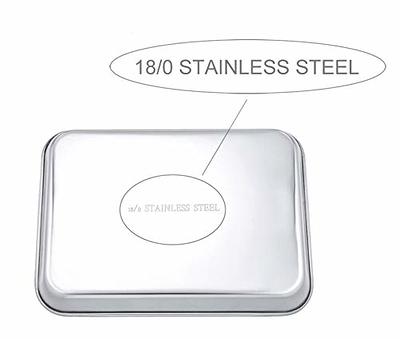  P&P CHEF Stainless Steel Toaster Oven Pan Set of 2, 10.5 Inch  Small Toaster Baking Pans for roasting and serving, Smooth Edges & Mirror  Finished, Healthy & Easy Clean: Home 