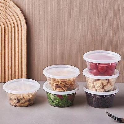 240-Pack ANY SIZE Microwavable Clear Round Plastic Deli Food Container with  LId