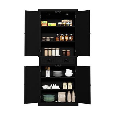 HLR 72 inches Kitchen Pantry Storage Cabinet, Pantry Cabinets with Drawer  and Adjustable Shelves, Kitchen Pantry for Bathroom, Livingroom, Dining