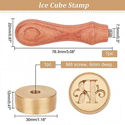 CRASPIRE 1.2 Ice Stamp Custom Ice Cube Stamp Personalized Logo Text Brass  Ice Stamp with Removable Brass Stamp Head and Wood Handle Vintage Ice Stamp