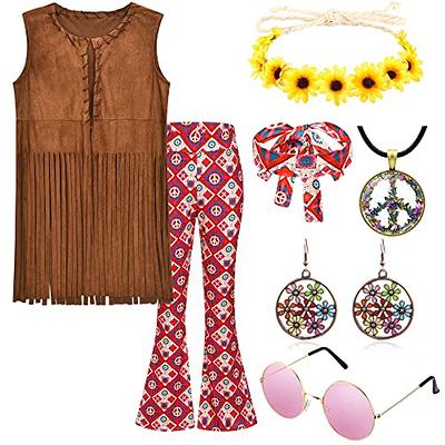 4 Pieces Hippie Costume Set, Ztent Hippie Accessories Includes