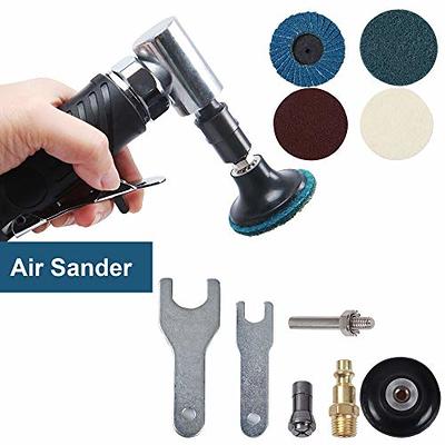 Air Angle Die Grinder Tool Kit 1/4 inch Pneumatic Right Angle Die Grinder  90 Degree Mini Air Die Grinder with Sanding Discs Tool