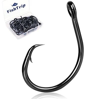 FishTrip Circle Hooks Saltwater 25pcs,in-Line Circle Fishing Hooks 3X  Strong for Catfish,Black/High Carbon Steel/Non-Offset/Closed Eye/Wide Gap  for Striped Bass Salmon (Size 6/0) - Yahoo Shopping