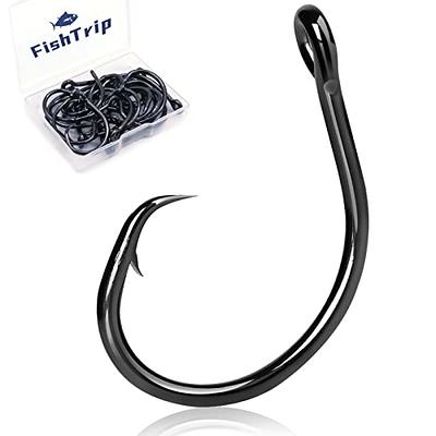 FishTrip Circle Hooks Saltwater 25pcs,in-Line Circle Fishing Hooks 3X  Strong for Catfish,Black/High Carbon Steel/Non-Offset/Closed Eye/Wide Gap  for Striped Bass Salmon (Size 5/0) - Yahoo Shopping