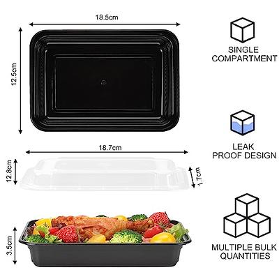 HOMBERKING 10 Pack 2 Compartment Glass Meal Prep Containers with Lids,  Airtight Bento Boxes, BPA-Free & Leak Proof - White