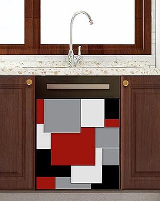 Dishwasher Magnet Cover Abstract Art Patchwork Red Black and Grey Magnetic  Dishwasher Cover Panel Refrigerator Magnet Cover Reusable Magnetic Sticker  Kitchen Decor 23x26 Inch - Yahoo Shopping