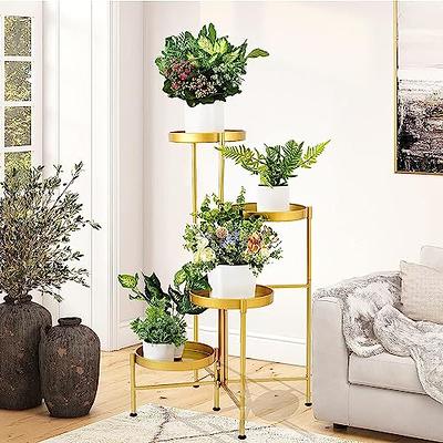 Metal Plant Stand 2-Shelf/4-Shelf Gold Plant Pot Stand for