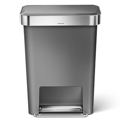 Stainless Steel 13-Gallon Kitchen Trash Can with Step Lid Charcoal - Yahoo  Shopping