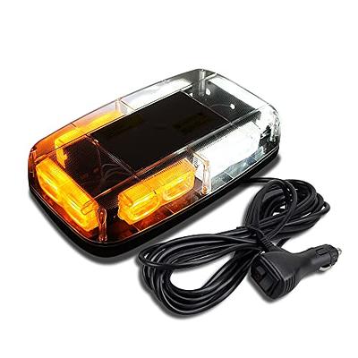 Mini Emergency 12 LED Light Bar - Magnetic Surface Mount - 12V Plug - Amber