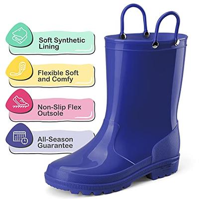 Hisea Kids Rain Boots Waterproof Youth Neoprene Rubber Rainboots for Toddlers Kid Boys & Girls