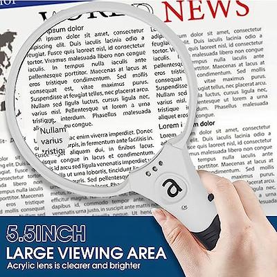 Large Magnifying Glass with Light,Cloth for Seniors Reading, Inspection,  Exploring Magnifier 10X 20X 30X Handheld Illuminated Lighted Magnifier with  Lights for Seniors Reading Dollar for Close Work - Yahoo Shopping