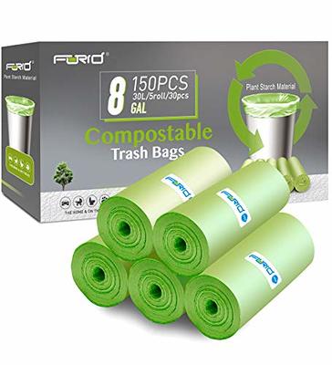 8 Gallon 80 Counts Strong Trash Bags Garbage Bags by Teivio, Bathroom Trash  Can Bin Liners, Plastic Bags for home office kitchen, Clear