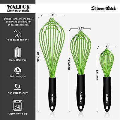 Walfos Silicone Whisk, Rubber Whisks for Cooking, Baking (12,10,8 inch) -  Heat Resistant Kitchen Whisks for Non-stick Cookware, Balloon Egg Beater  Perfect for Blending, Whisking, Beating, Frothing - Yahoo Shopping