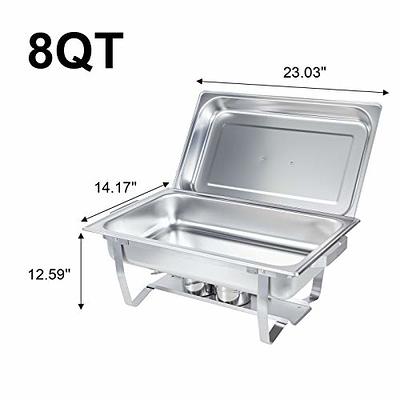 Valgus 8QT Stainless Steel Chafing Dish Buffet Chafer Set with Foldable  Frame Water Trays Food Pan Fuel Holder and Lid Food Warmers for Parties,  Banquet, Buffets, Wedding, Dining 2 Pack - Yahoo Shopping