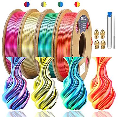 iSANGHU 4 Packs Rainbow PLA Filament Bundle 3D Printer Filament