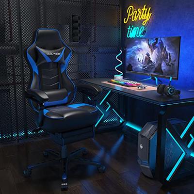 Dowinx Big and Tall Gaming Chair with Footrest, High Back Ergonomic Office  Chair with Comfortable Headrest and Lumbar Support, 4D Armrests Computer