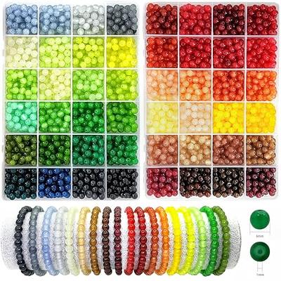 Lyrow 120 Pcs Luminous Glass Beads 8mm Round Beads Bulk Glow in The Dark  Beads Glass Round Loose Spacer Ball Beads Bracelet Beads for Jewelry Making