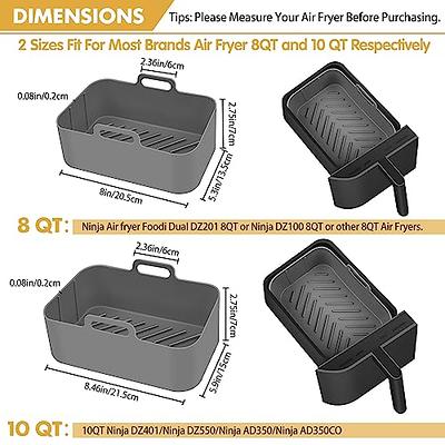 8 QT Air Fryer Silicone Liners Rectangular for Ninja Foodi Dual Reusable  Silicone Airfryer Liner Rectangle Silicone Air Fryer Oven Basket (8 * 5.3  inch（8 QT）, DZ201 - Black) - Yahoo Shopping