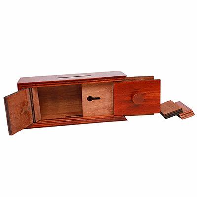 Puzzle Gift Case Box with Secret Compartments Wooden Money Box to