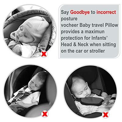 Infant Travel Pillow - Baby Head Suppport Pillow For Car & Stroller