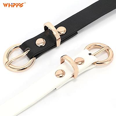 WHIPPY Women Leather Belt for Jeans Pants Dresses Ladies Waist Belt with  Black Buckle S at  Women's Clothing store