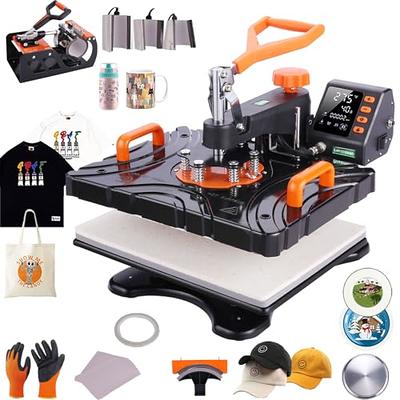 AKEYDIY 8 in 1 Heat Press Machine Professional Sublimation Machine 15 x 12 Swing Away Shirt Printing Heat Transfer Digital Industrial-Quality Heat