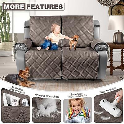 Waterproof Recliner Sofa Cover, Non-Slip Reclining Couch Covers For 1, 2 &  3 Seater, Recliner Couch Cover Furniture Protector With Elastic Straps For  Pets, Kids