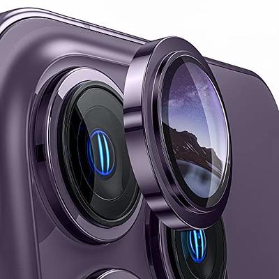 Camera Lens Protector for iPhone 14 Pro/iPhone 14 Pro Max, Alloy Metal  Camera Cover with Tempered Glass Screen Protector Accessories,Black 2 Pack