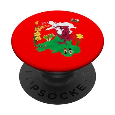 St. David's Day Wales Flag Welsh Country Map St. David PopSockets ...