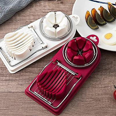 2 in 1 Stainless Steel Boiled Egg Slicer Cutter Mushroom Tomato Kitchen Chopper, Size: 20