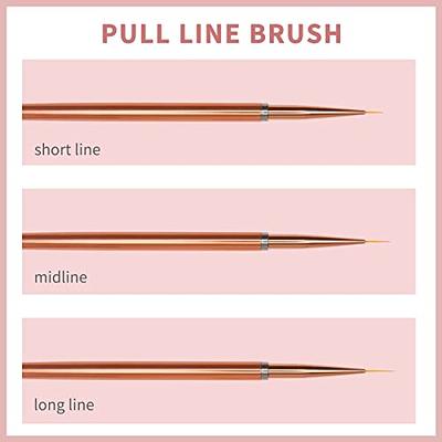 5pcs Nail Art Liner Brushes Set, Detail Thin Nail Art Painting Brush for  Long Lines and Home DIY Salon (7/9/11/15/25mm)