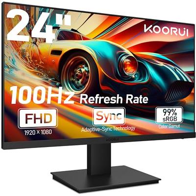 KOORUI 27 Inch Gaming Monitor, Full HD (1920 x 1080), 100Hz, Built-in  Speakers, Ultra-Slim Bezels, VESA Mountable, Adjustable Tilt, HDMI,  VGA,Black