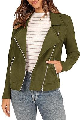 Lucky Brand Classic Leather Moto Jacket - Women's Clothing Outerwear  Jackets Coats in Oil Green, Size XS - Yahoo Shopping