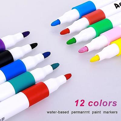 12 Colors Acrylic Paint Pen for Ceramic Painting Permanent Acrylic