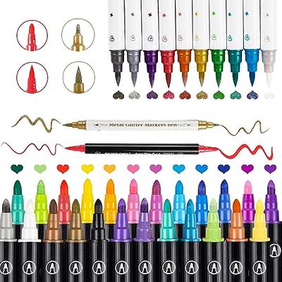 34 Double Tip Brush Pens Art Markers, Artist Fine & Brush Pen Coloring  Markers for Kids Adult Book Halloween Journaling Note Taking Lettering  Calligraphy Drawing Art Craft Supplies Kit