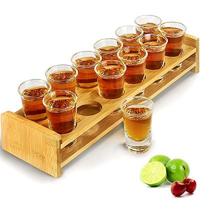 Supwinnet Shot Glasses Set 12pcs 30ml/1oz Shot Glass Tray Holder Organizer  Straight Thick Base Clear Whiskey Tequila Glass Cups for Liqueurs Party  Club Home Bar Drinking (Set of 12) - Yahoo Shopping