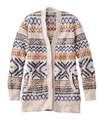 Women's Cotton Ragg Sweater, Open Cardigan