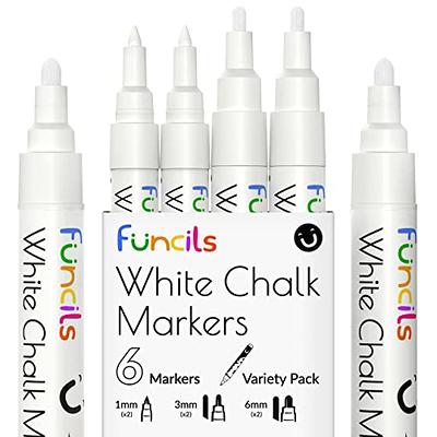 White Erasable Liquid Chalk Markers 2PK - 3mm Fine Tip Chalkboard Marker  White Chalk Pen- Bright Ink Easy to Erase - Reversible Nib for Bullet or  Chisel Tip - Bistro Chalk Markers