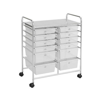 IRIS USA 7 Drawers Plastic Storage rolling Cart with drawer, White