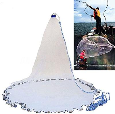 Saltwater Fishing 6 Foot Cast Net with Heavy Duty Sinker Weights for Bait  Trap