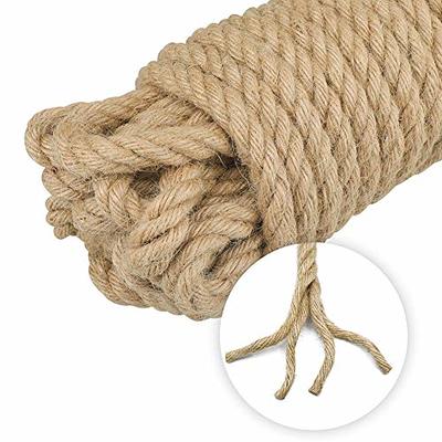 Jute Rope Natural Jute Manila Rope Nautical Hemp Rope Twisted Natural Thick  Heavy Duty Rope for Crafts, Bundling,Anchor, Hammock, Nautical, Tug of