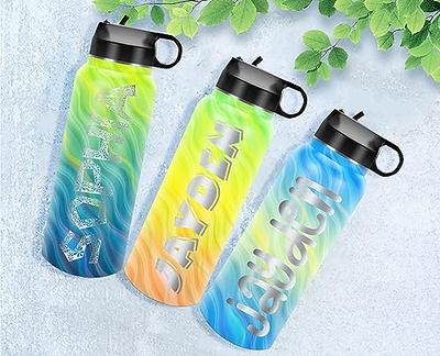 Personalized Kids Water Bottle 20oz with Flip-Top Lid and Straw, Thermos  Kids Stainless Steel Insulated Flask, Your Name Engraved in USA by