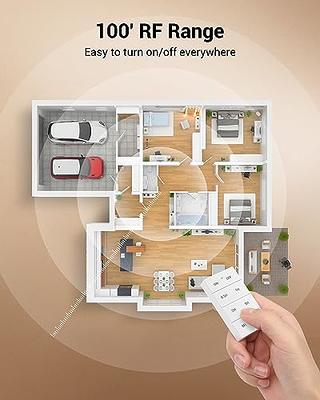 DEWENWILS Remote Control Light Lamp Socket E26 E27 Bulb Base Adapter, No Wiring, Wall Mounted Wireless Controlled Ceiling Light