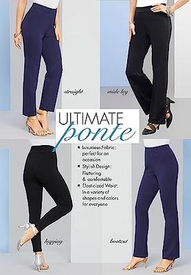 Roaman's Women's Plus Size Wide-Leg Ultimate Ponte Pant - 32 W, Black -  Yahoo Shopping