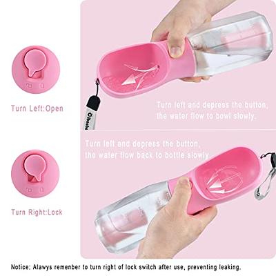 Gorilla Grip Leak Proof Portable Dog Water Bottle, Multifunction Design  with Bowl Cap, Food Grade Silicone, Dogs Drink Dispenser, for Puppy Walks