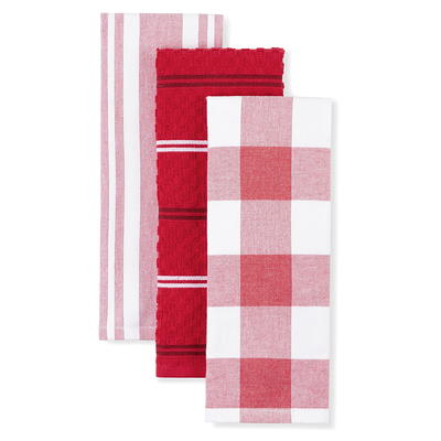 Martha Stewart Modern Waffle Kitchen Towel Set 6-Pack, Red, 16x28