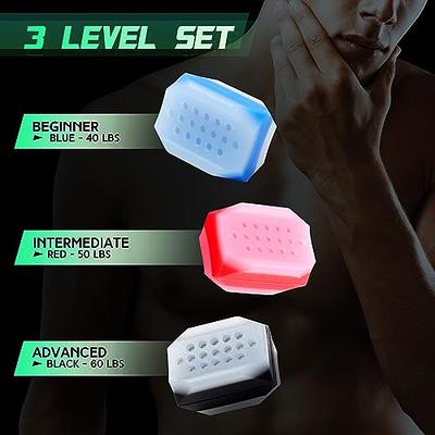  Jaw Exerciser for Men & Women – 3 Resistance Levels (6 pcs)  Silicone Jawline Exerciser Tablets – Powerful Jaw Trainer for Beginner,  Intermediate & Advanced Users (A) : Sports & Outdoors
